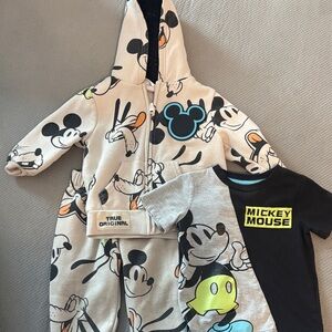 Disney Mickey Mouse Kids Matching Set - Cream and Black